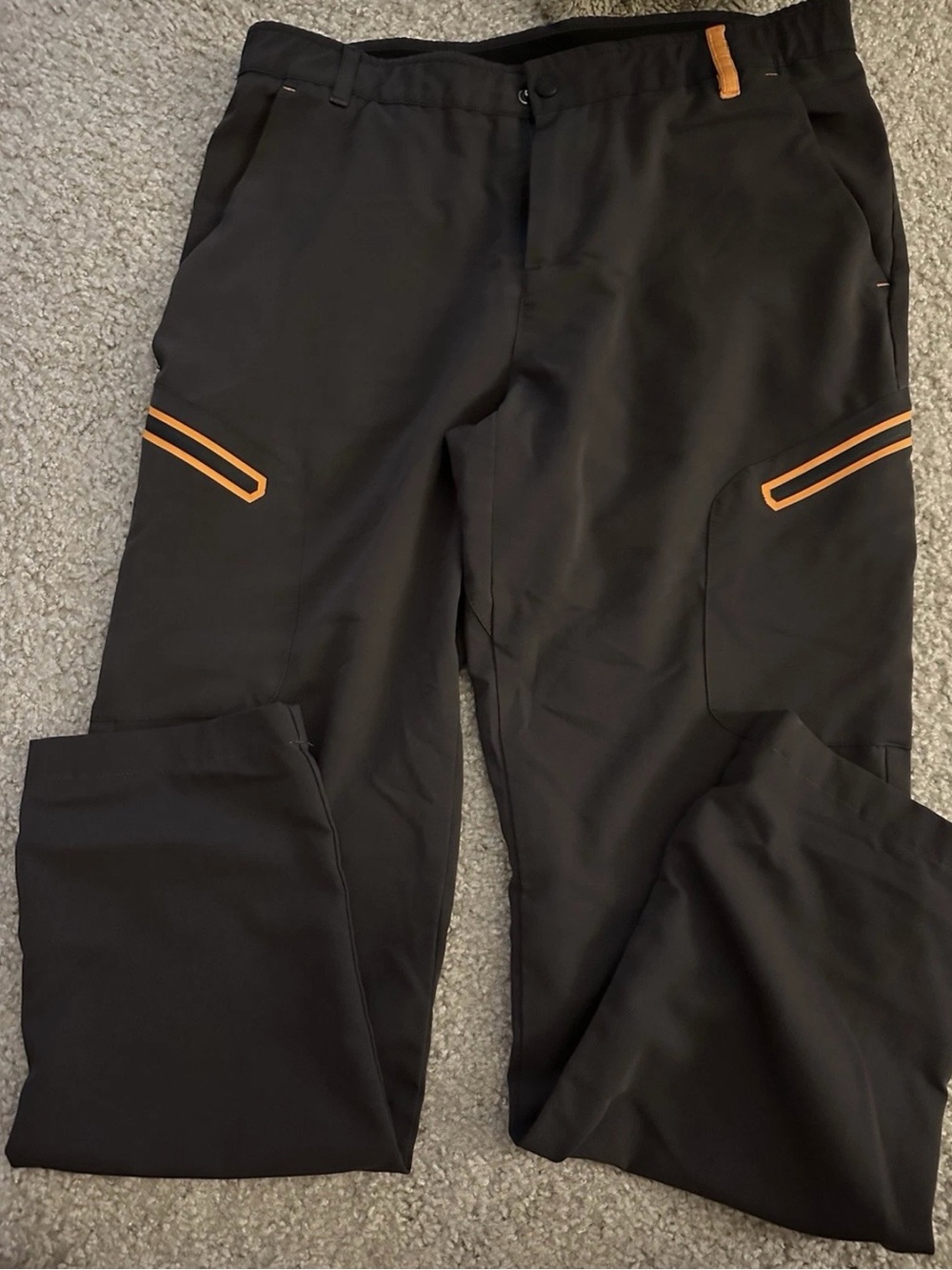 McLaren Men's Black Cargo Pants with Orange Accent